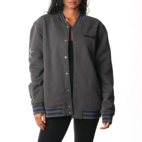 Women’s Dallas Cowboys Bomber Grey Wool Varsity Jacket