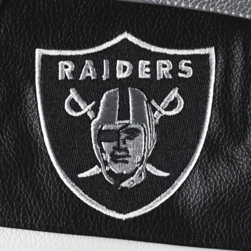 Women's Las Vegas Raiders Moto Full-Zip Black Leather Jacket - Image 4