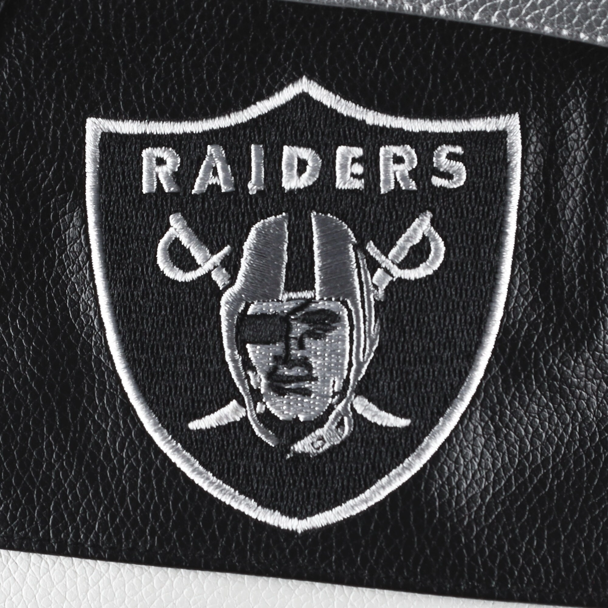 Women's Las Vegas Raiders Moto Full-Zip Black Leather Jacket - Image 4