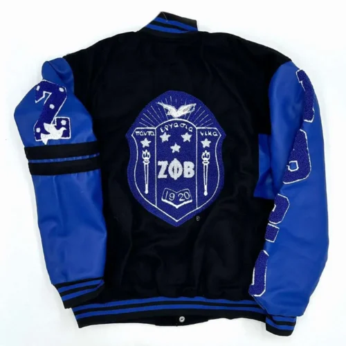 Alternative view of Zeta Phi Beta Ole Skool Wool & Leather Varsity Jacket