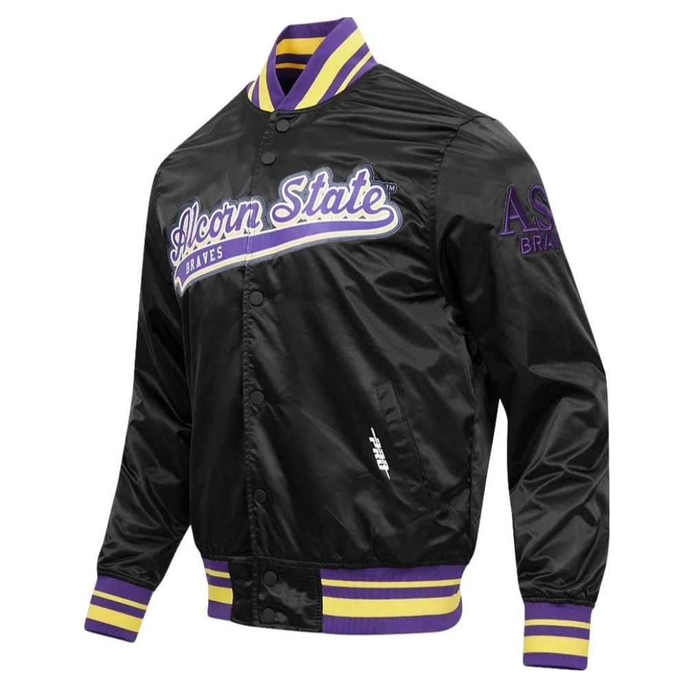 Alternative view of Alcorn State Braves Classic Full-Snap Satin Varsity Jacket
