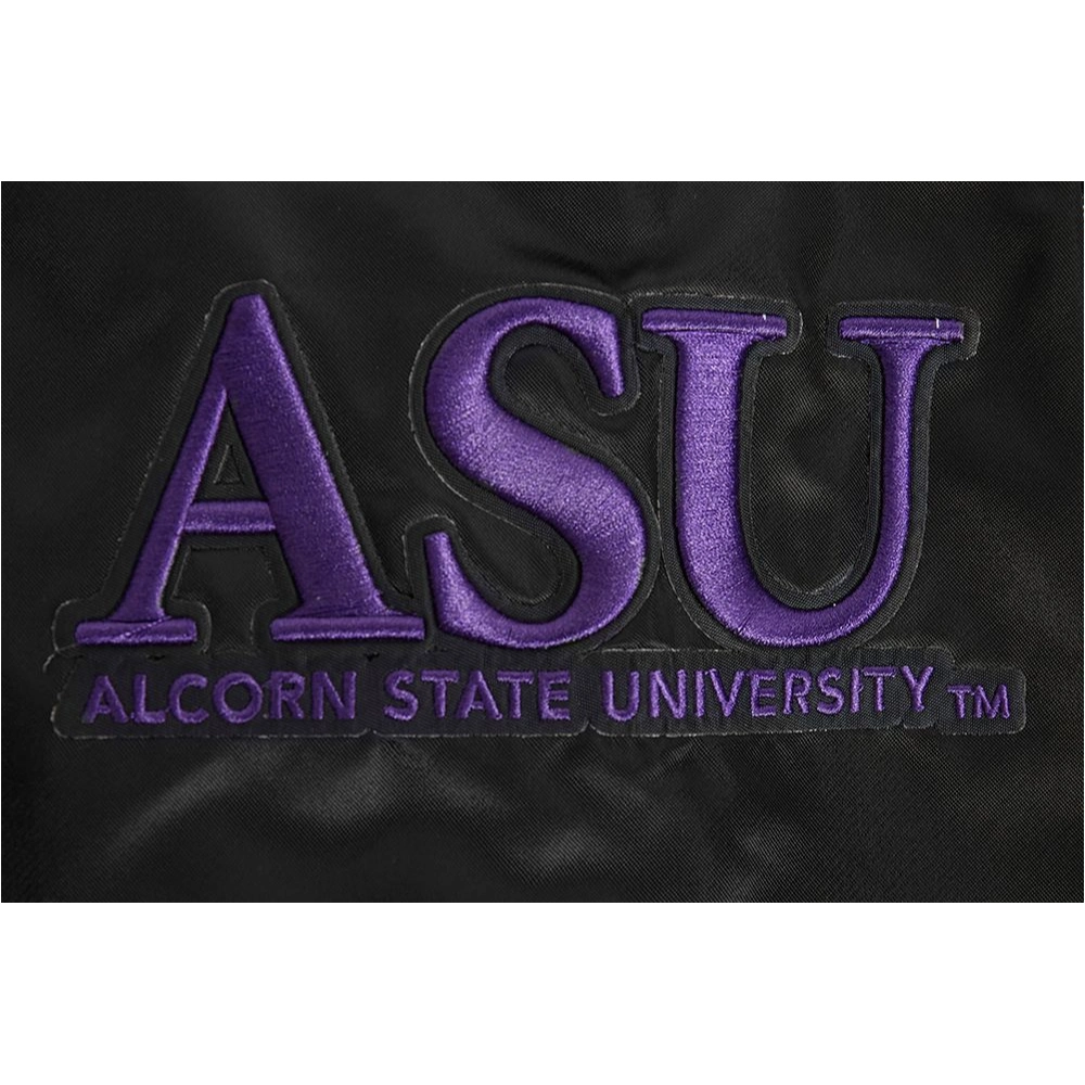 Alcorn State Braves Classic Full-Snap Satin Varsity Jacket - Image 6