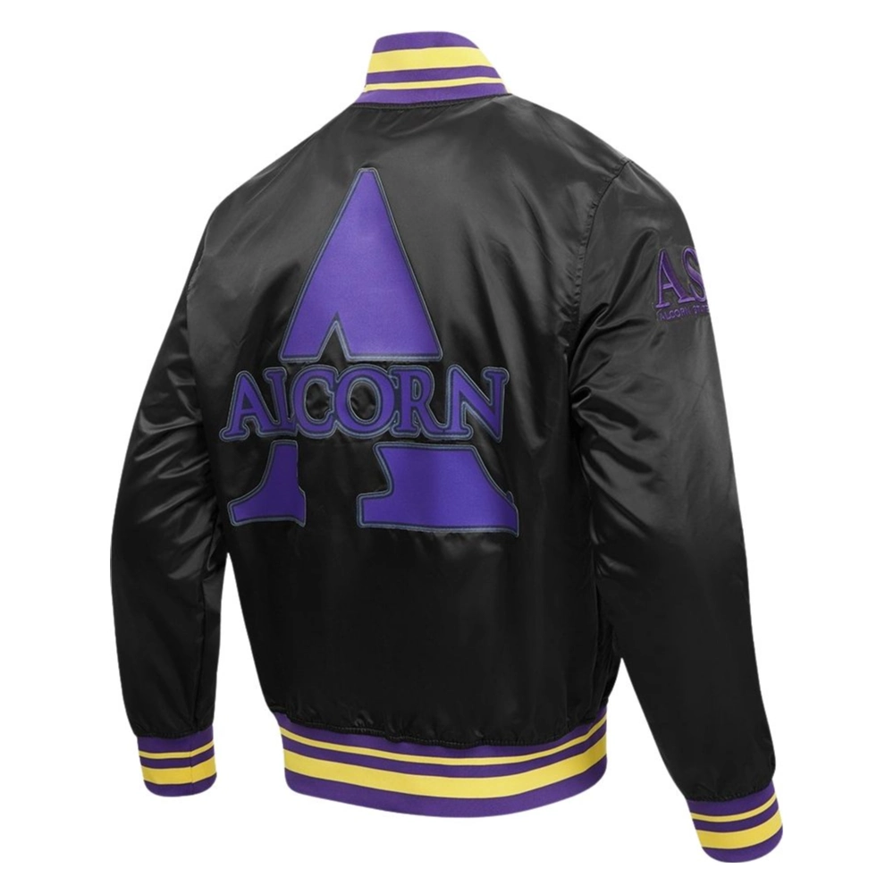 Alcorn State Braves Classic Full-Snap Satin Varsity Jacket - Image 3