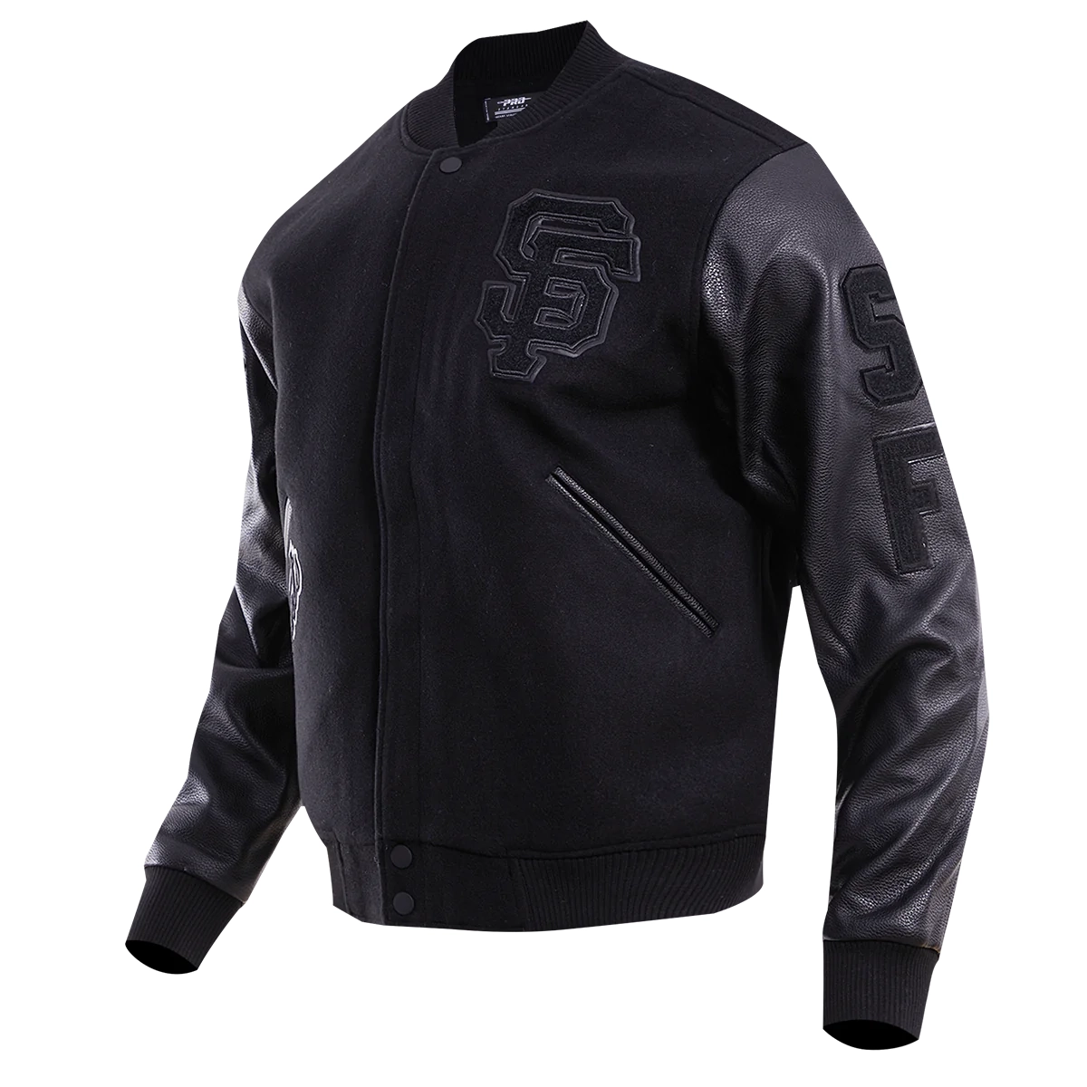 Alternative view of San Francisco Giants Triple Black Wool & Leather Varsity Jacket
