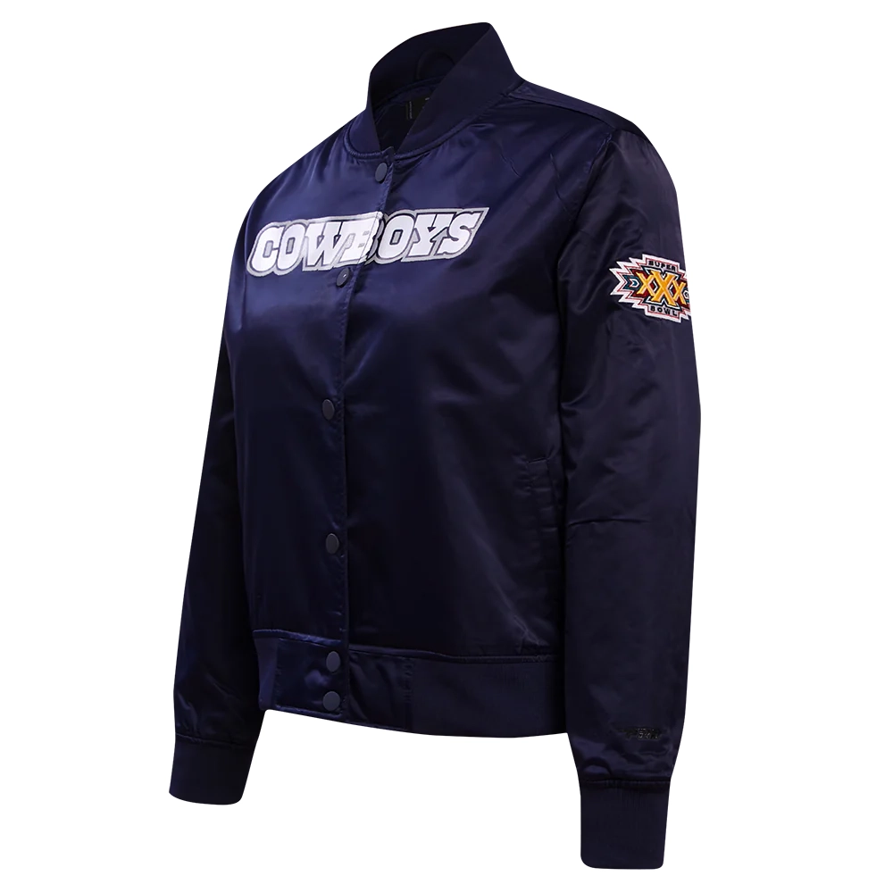 Alternative view of Woman's Dallas Cowboys Classic Purple Satin Varsity Jacket