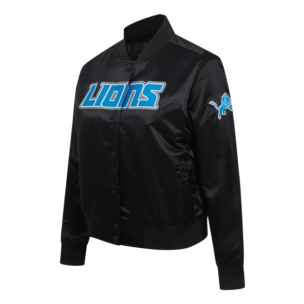Alternative view of Woman's Detroit Lions Classic Black Satin Varsity Jacket