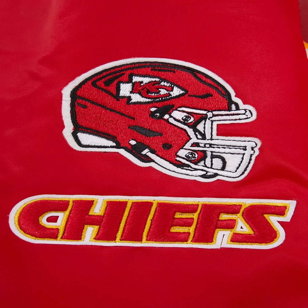 Woman's Kansas City Chiefs Classic Red Satin Varsity Jacket - Image 7