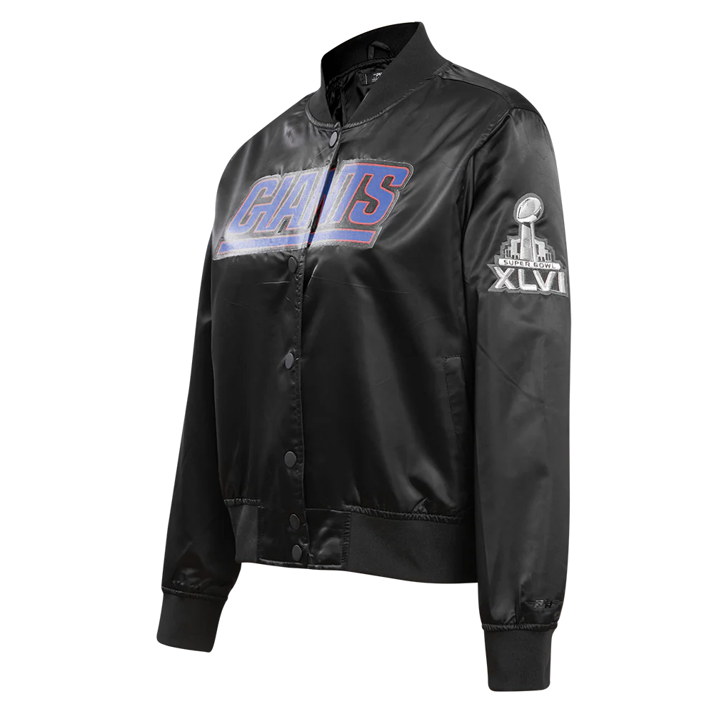 Alternative view of Woman's New York Giants Classic Black Satin Varsity Jacket