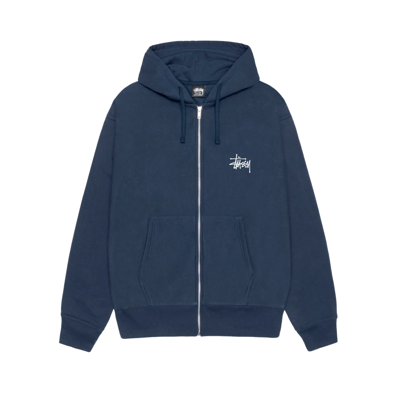 Stussy Basic Curry Navy Full Zip Hoodie - Image 2