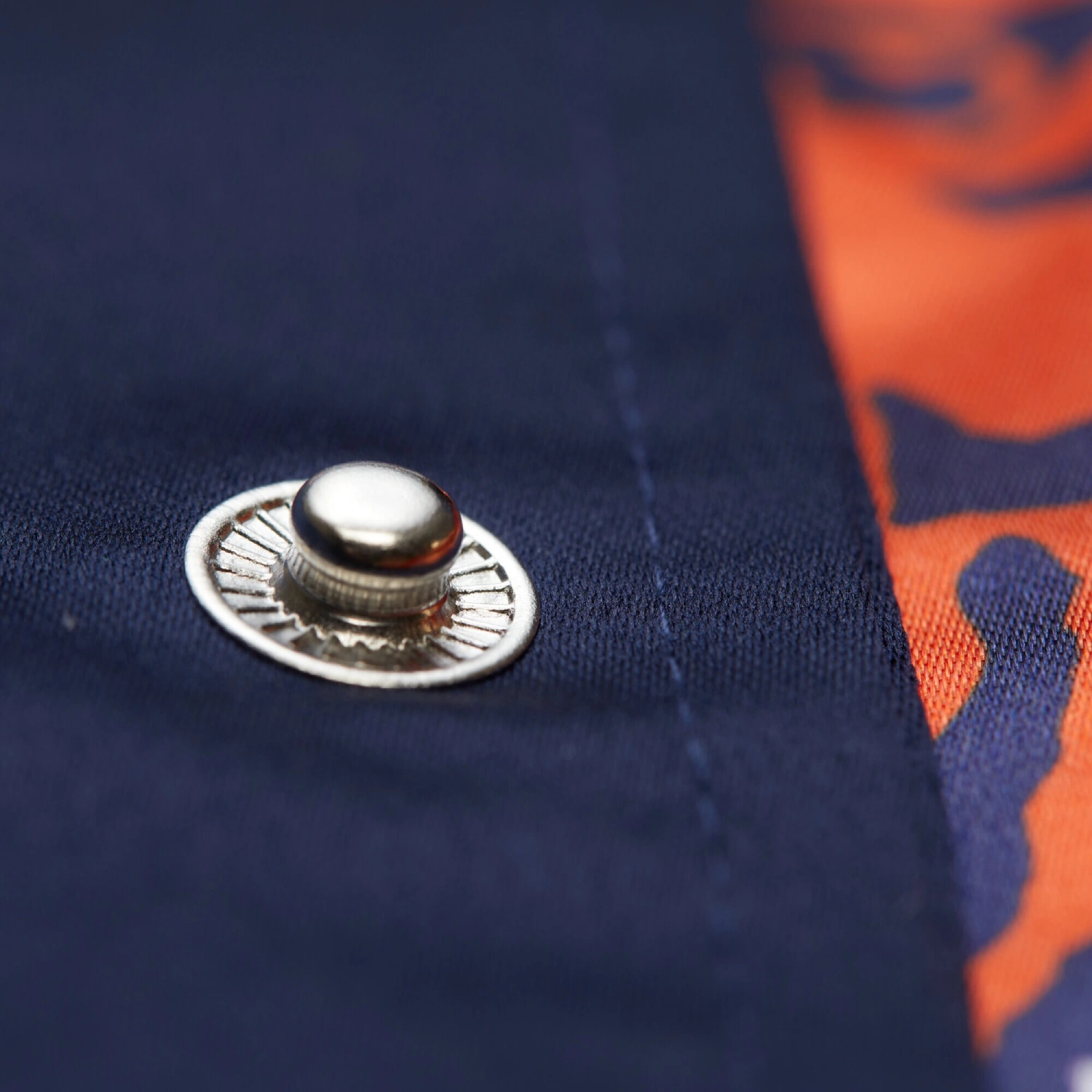 Chicago Bears Double Down Navy Satin Varsity Jacket - Image 7