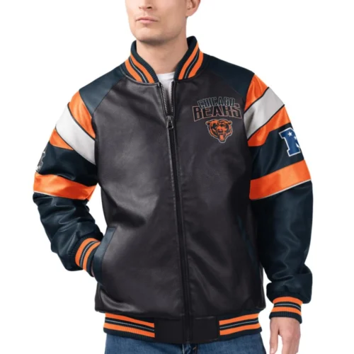 Chicago Bears Spirit Full Zip Leather Jacket