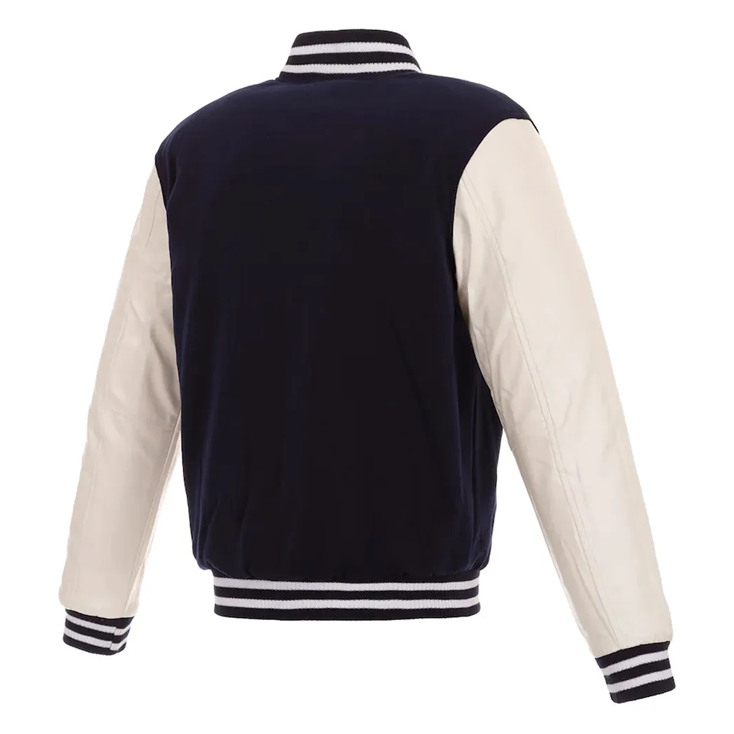 Chicago Cubs Wool & Leather Two Tone Varsity Jacket - Image 2
