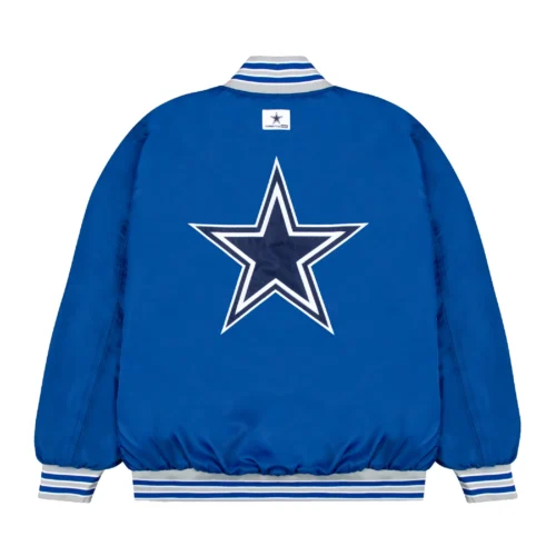 Alternative view of Dallas Cowboys Golf Wang Wool & Leather Blue Bomber Varsity Jacket