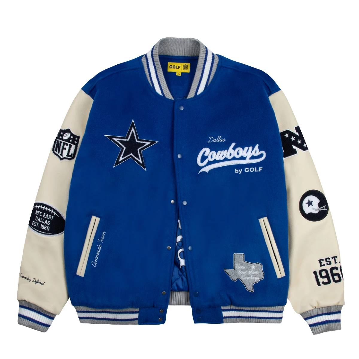Dallas Cowboys Golf Wang Wool & Leather Varsity Jacket