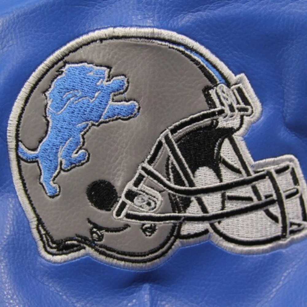 Detroit Lions Home Team Full Zip Black/Blue Leather Jacket - Image 5