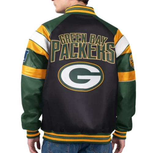 Alternative view of Green Bay Packers Spirit Full Zip Leather Jacket