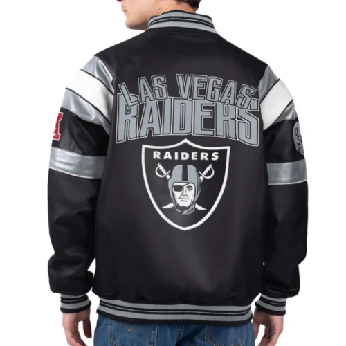Alternative view of Las Vegas Raiders Spirit Full Zip Leather Jacket