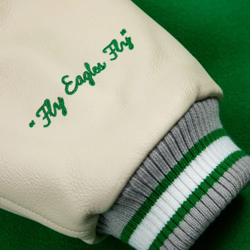 Philadelphia Eagles Golf Wang Wool & Leather Varsity Jacket - Image 7
