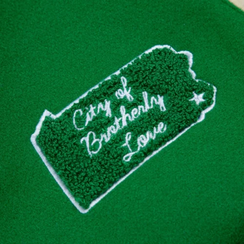Philadelphia Eagles Golf Wang Wool & Leather Varsity Jacket - Image 6