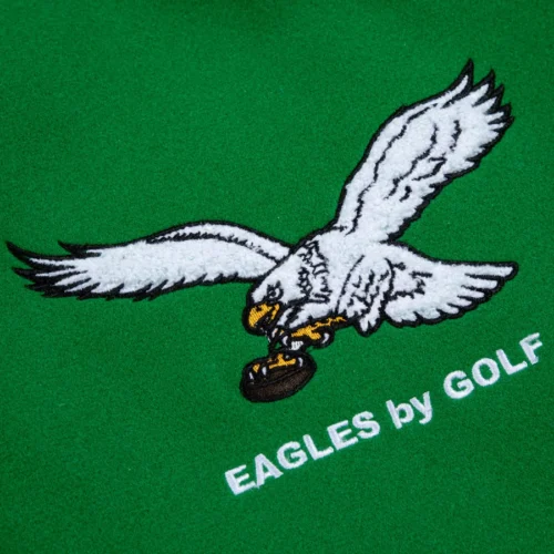 Philadelphia Eagles Golf Wang Wool & Leather Varsity Jacket - Image 4