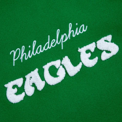 Philadelphia Eagles Golf Wang Wool & Leather Varsity Jacket - Image 3