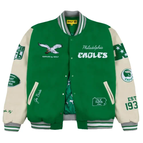 Philadelphia Eagles Golf Wang Wool & Leather Varsity Jacket