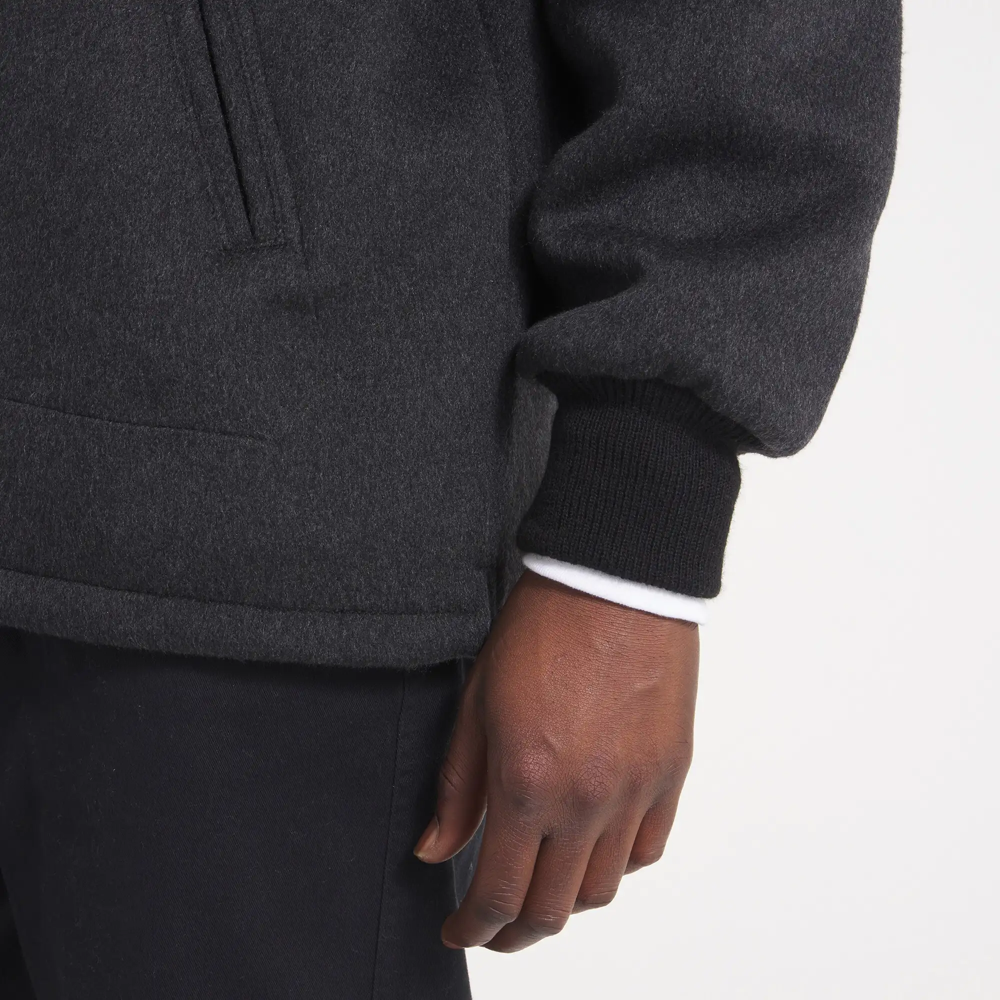 New York Giants Cashmere Coaches Black Wool Varsity Jacket - Image 3
