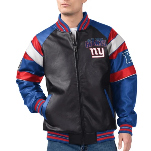 New York Giants Spirit Full Zip Leather Jacket