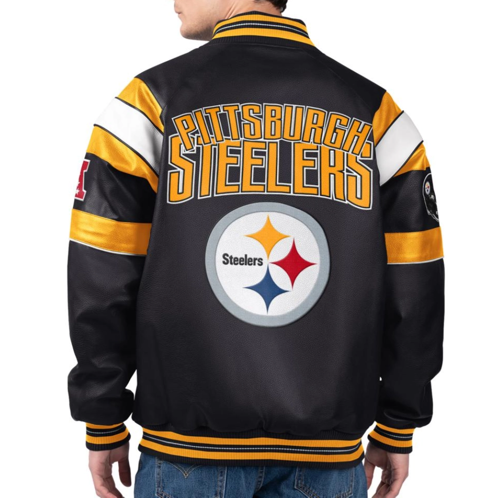 Pittsburgh Steelers Spirit Full Zip Leather Jacket - Image 2