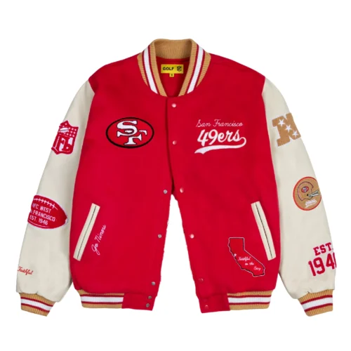 San Francisco 49ers Golf Wang Wool & Leather Varsity Jacket