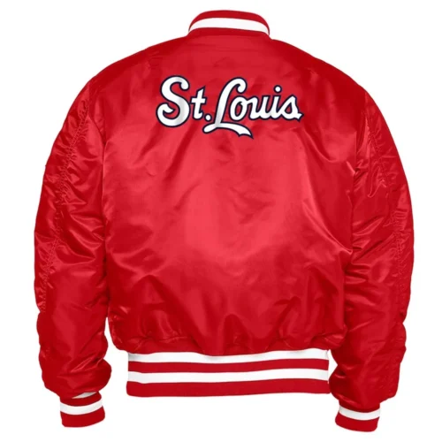 Alternative view of St. Louis Cardinals MA-1 Red Bomber Satin Varsity Jacket