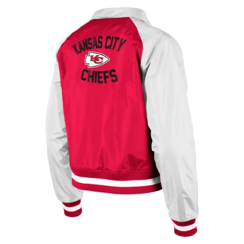 Alternative view of Women's Kansas City Chiefs Coaches Raglan Red/White Satin Jacket