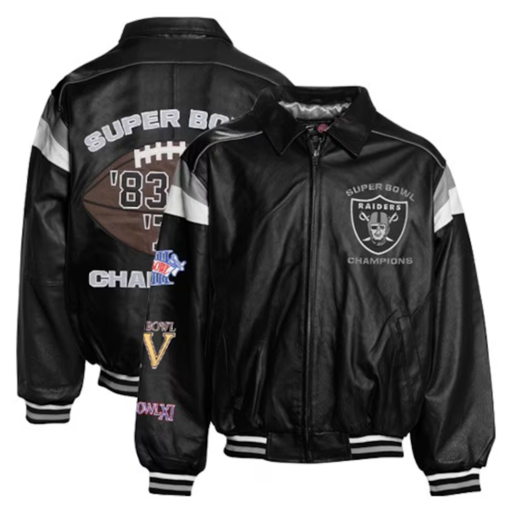Women’s Las Vegas Raiders Full-Zip White Leather Bomber Jacket - Image 3