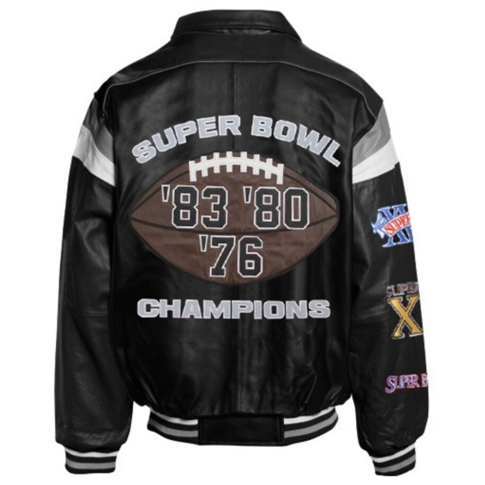 Women’s Las Vegas Raiders Full-Zip White Leather Bomber Jacket - Image 2