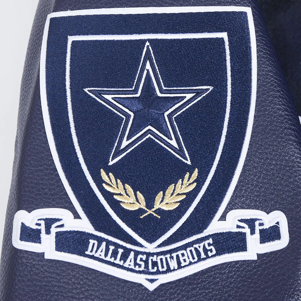 Dallas Cowboys Pro Prep Plaid Wool & Leather Varsity Jacket - Image 8