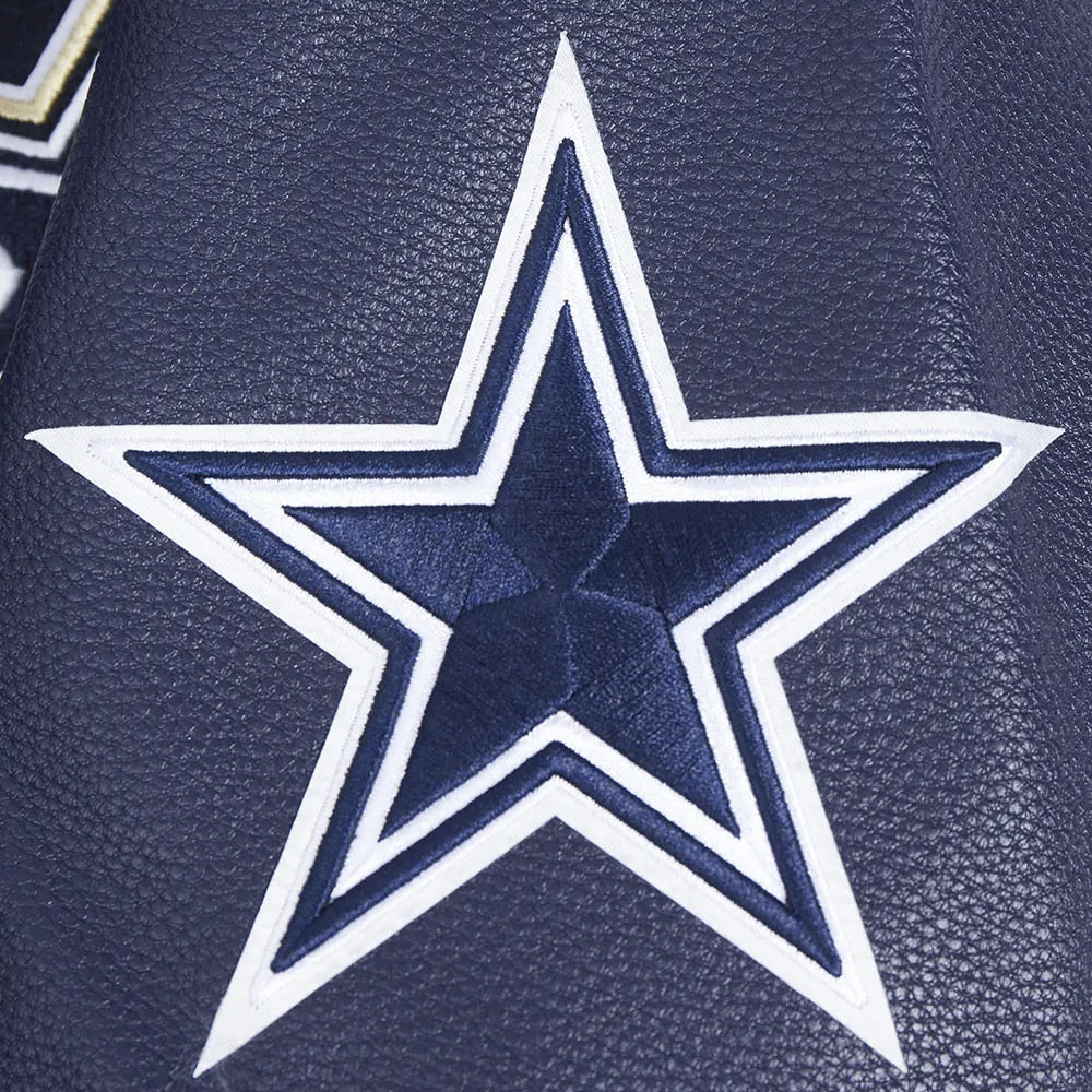 Dallas Cowboys Pro Prep Plaid Wool & Leather Varsity Jacket - Image 6