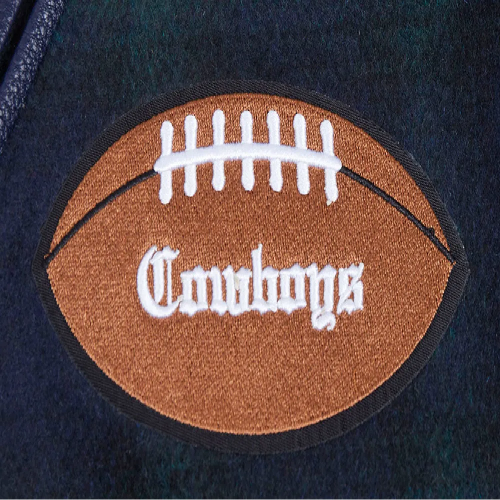 Dallas Cowboys Pro Prep Plaid Wool & Leather Varsity Jacket - Image 7
