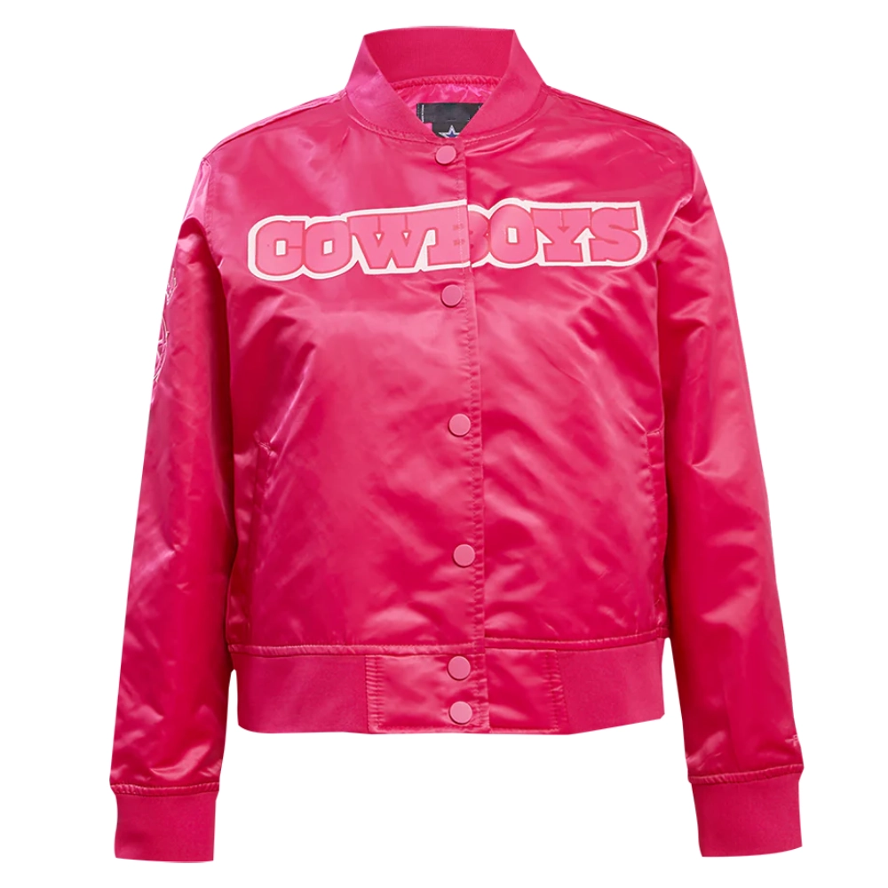 Dallas Cowboys Triple Pink Satin Varsity Jacket