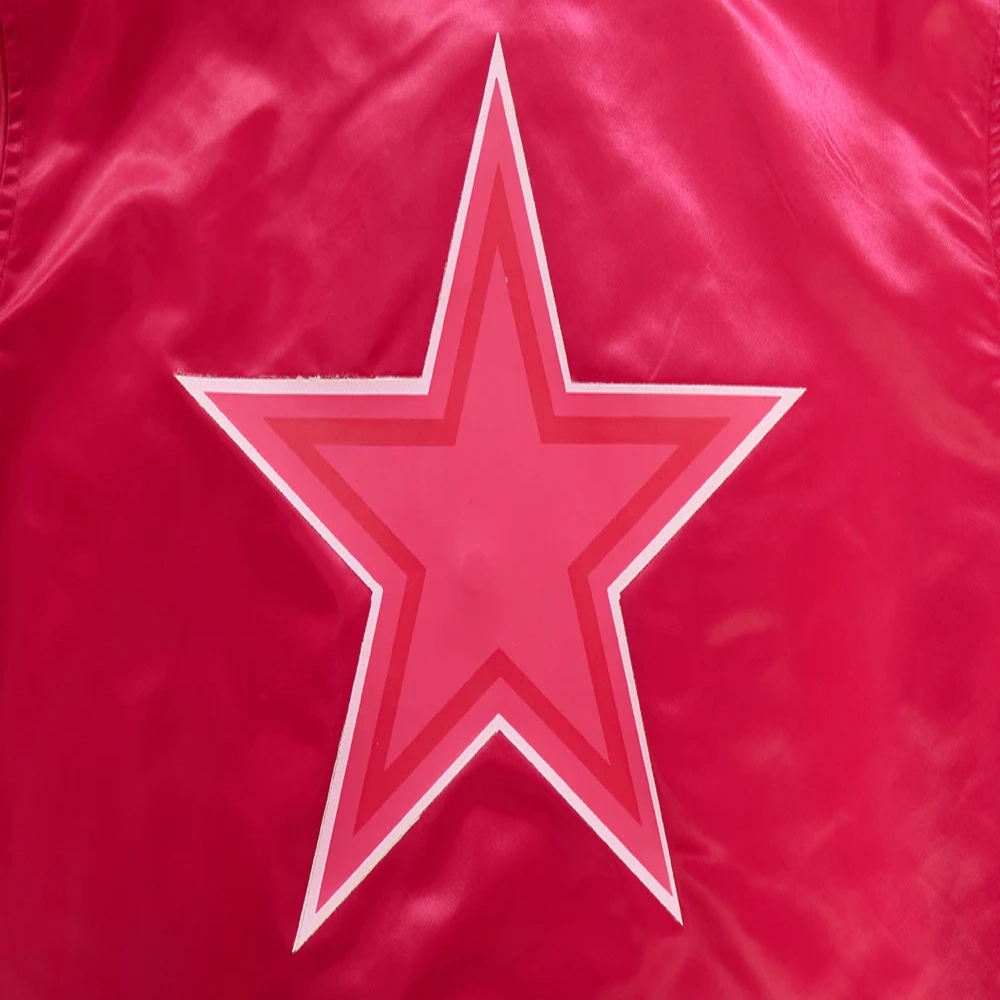 Dallas Cowboys Triple Pink Satin Varsity Jacket - Image 7