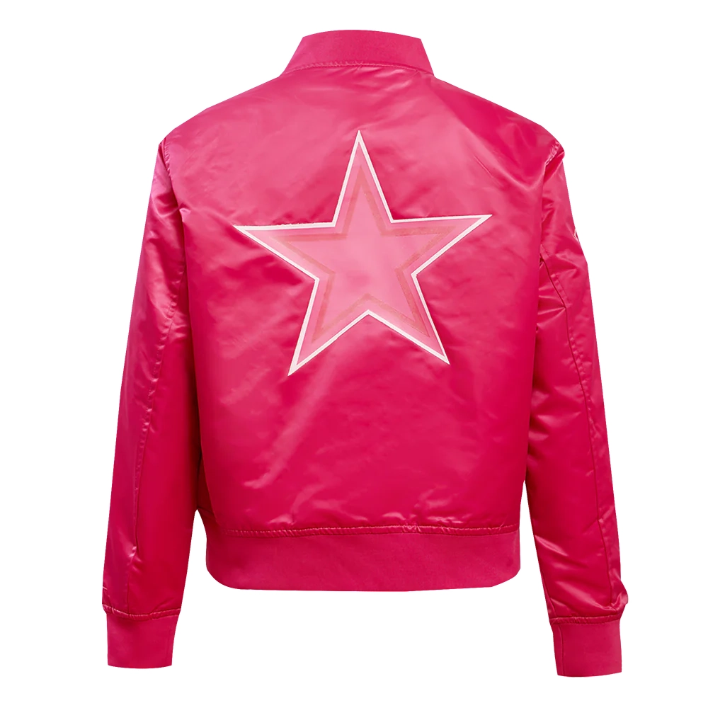 Dallas Cowboys Triple Pink Satin Varsity Jacket - Image 4