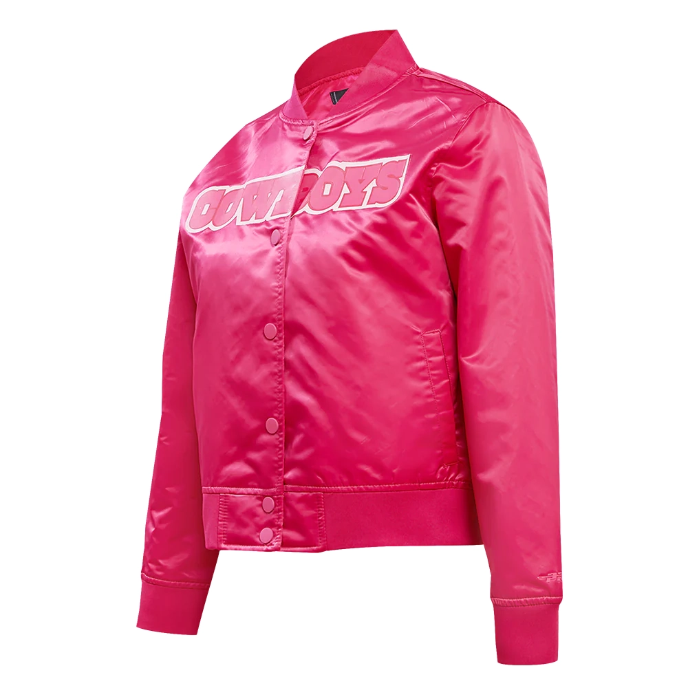 Alternative view of Dallas Cowboys Triple Pink Satin Varsity Jacket