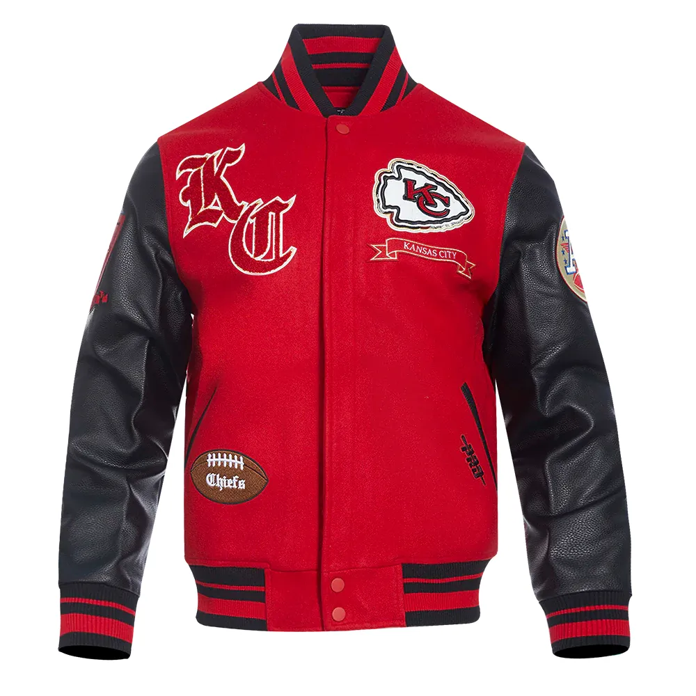 Kansas City Chiefs Pro Prep Wool & Leather Varsity Jacket
