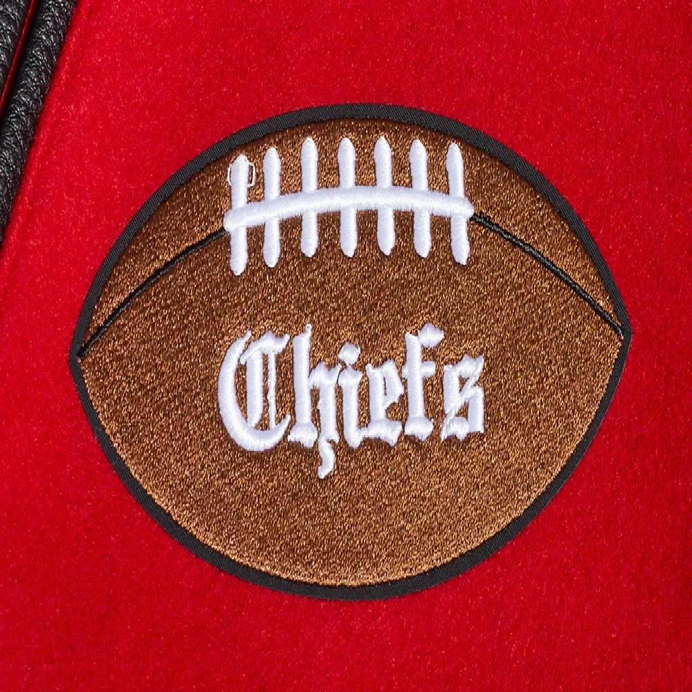 Kansas City Chiefs Pro Prep Wool & Leather Varsity Jacket - Image 7