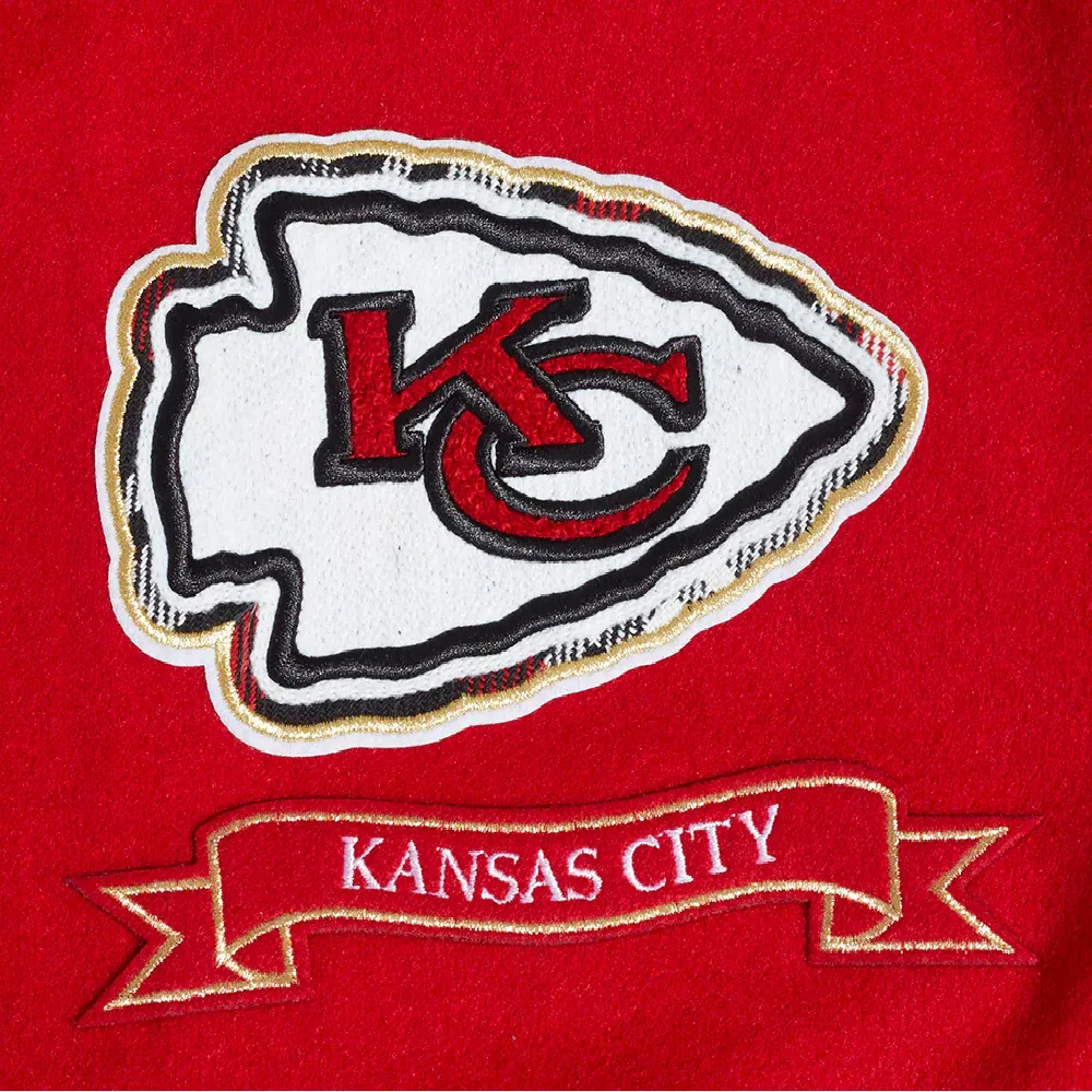 Kansas City Chiefs Pro Prep Wool & Leather Varsity Jacket - Image 5
