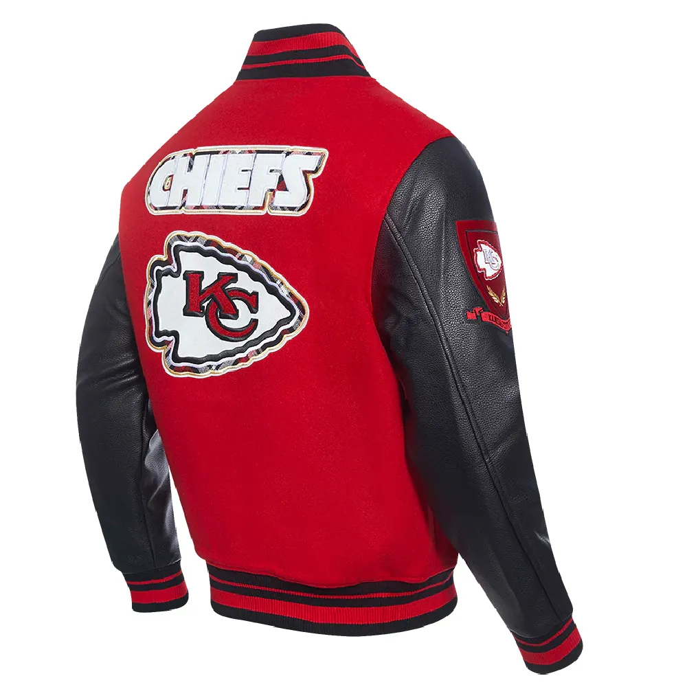 Kansas City Chiefs Pro Prep Wool & Leather Varsity Jacket - Image 3