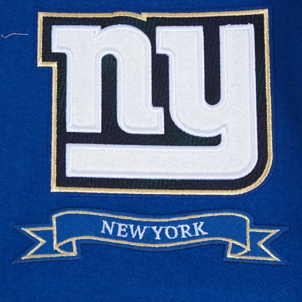 New York Giants Pro Prep Wool & Leather Varsity Jacket - Image 9