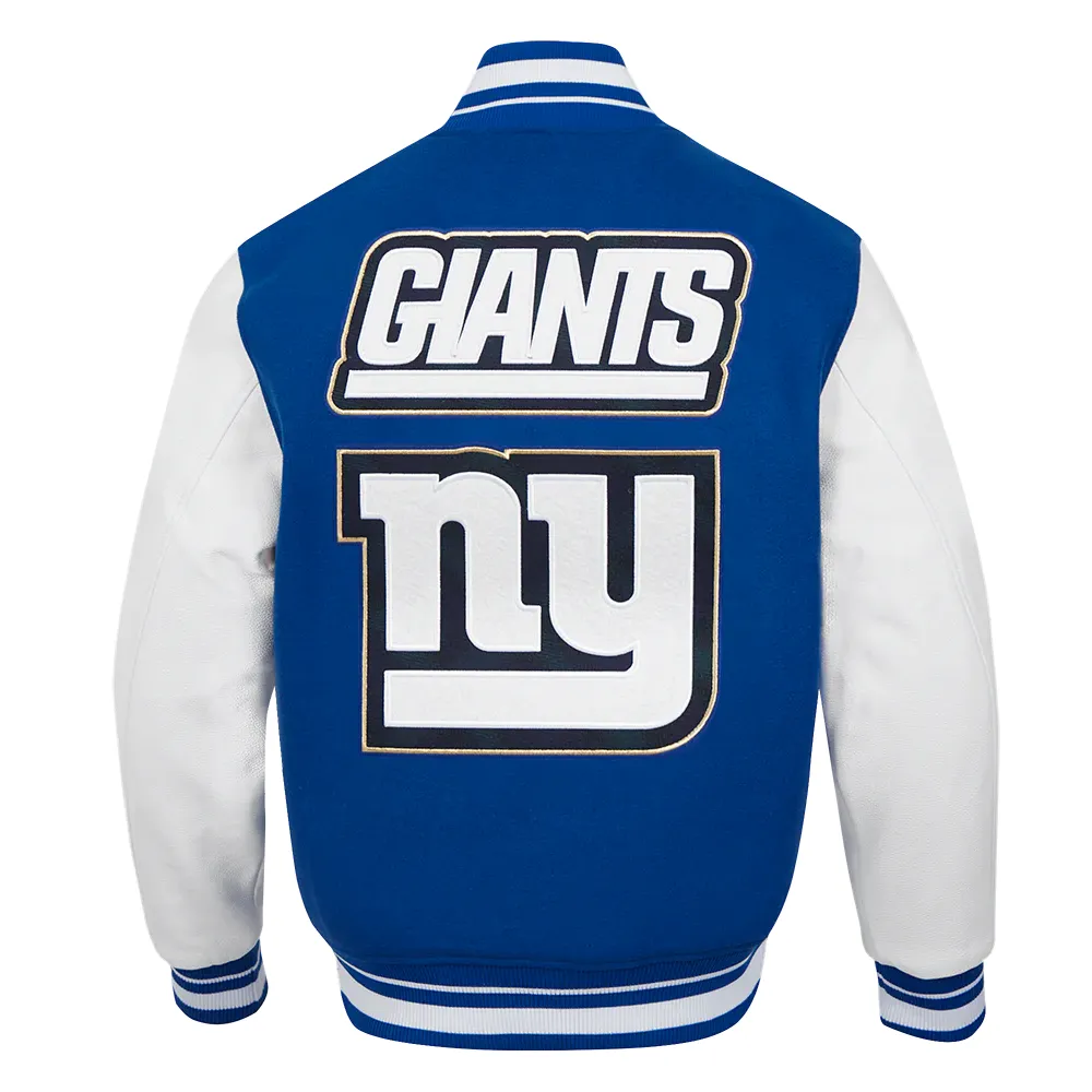 New York Giants Pro Prep Wool & Leather Varsity Jacket - Image 4