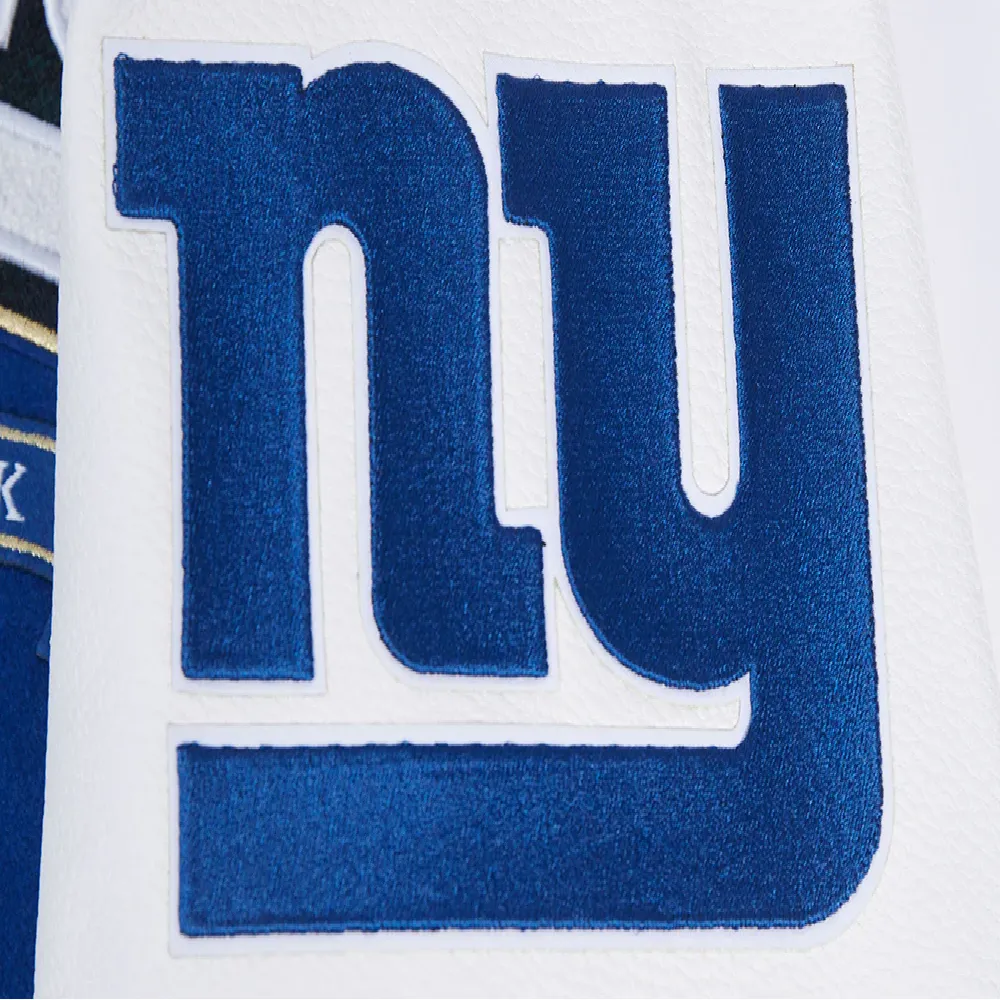 New York Giants Pro Prep Wool & Leather Varsity Jacket - Image 6