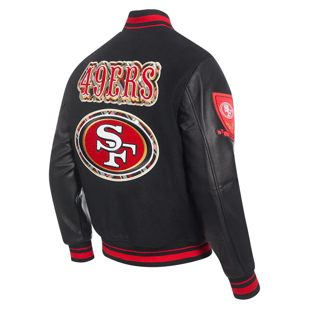 San Francisco 49ers Pro Prep Wool & Leather Varsity Jacket - Image 3