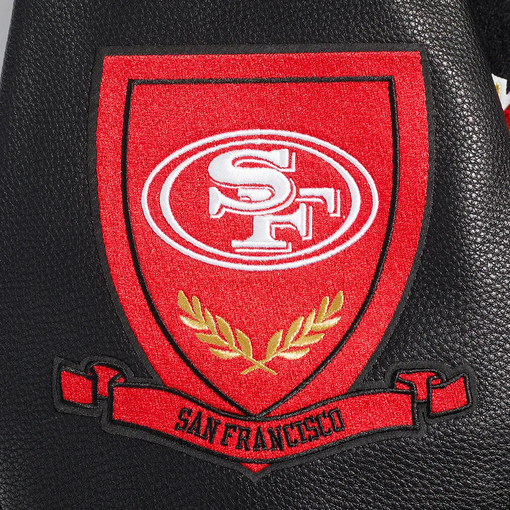 San Francisco 49ers Pro Prep Wool & Leather Varsity Jacket - Image 8